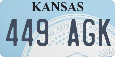KS license plate 449AGK