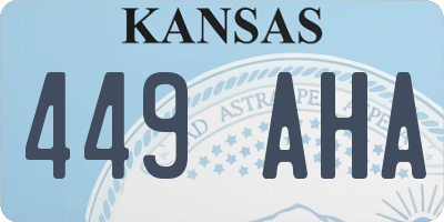 KS license plate 449AHA