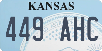 KS license plate 449AHC
