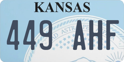 KS license plate 449AHF