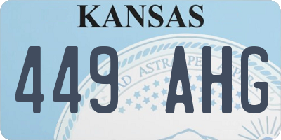 KS license plate 449AHG