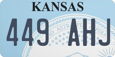 KS license plate 449AHJ