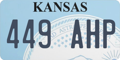 KS license plate 449AHP