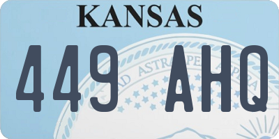KS license plate 449AHQ