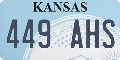 KS license plate 449AHS