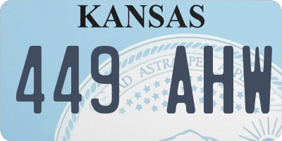 KS license plate 449AHW