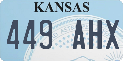 KS license plate 449AHX