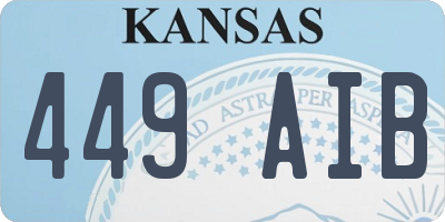 KS license plate 449AIB
