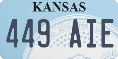 KS license plate 449AIE