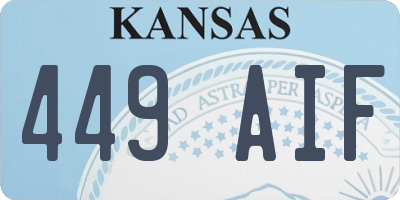 KS license plate 449AIF