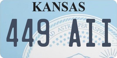 KS license plate 449AII