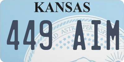 KS license plate 449AIM