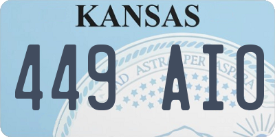 KS license plate 449AIO