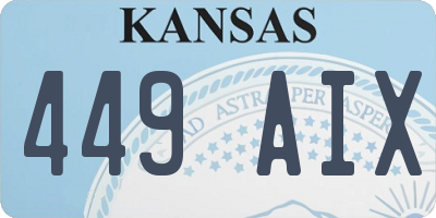 KS license plate 449AIX