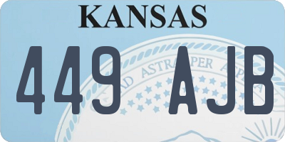 KS license plate 449AJB