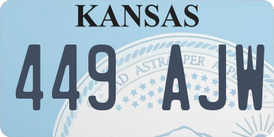 KS license plate 449AJW