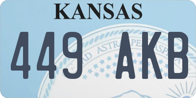 KS license plate 449AKB