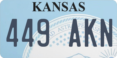 KS license plate 449AKN