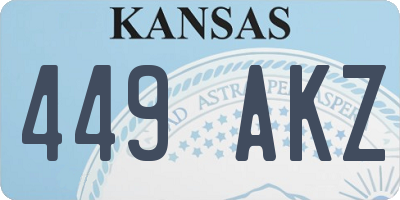 KS license plate 449AKZ