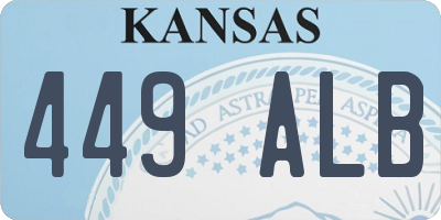 KS license plate 449ALB