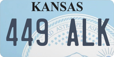 KS license plate 449ALK