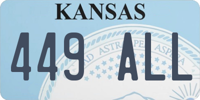 KS license plate 449ALL