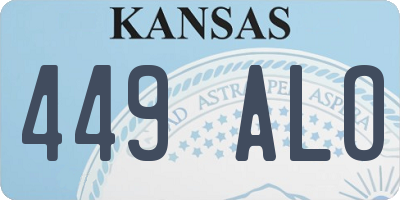 KS license plate 449ALO