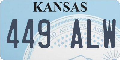 KS license plate 449ALW