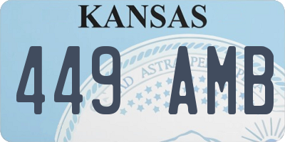 KS license plate 449AMB