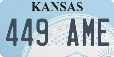 KS license plate 449AME