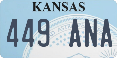 KS license plate 449ANA