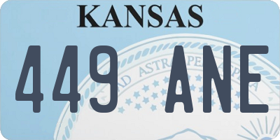KS license plate 449ANE