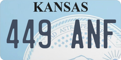 KS license plate 449ANF