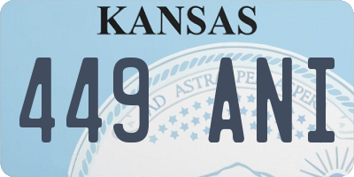 KS license plate 449ANI