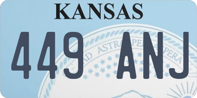 KS license plate 449ANJ