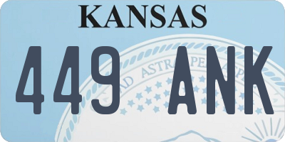 KS license plate 449ANK