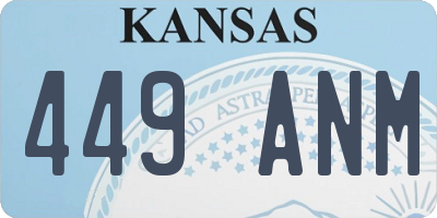 KS license plate 449ANM