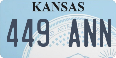 KS license plate 449ANN