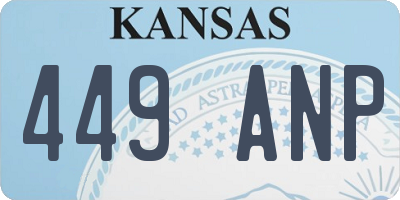 KS license plate 449ANP