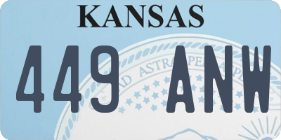 KS license plate 449ANW