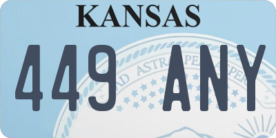 KS license plate 449ANY
