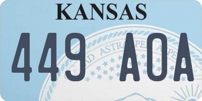 KS license plate 449AOA