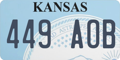 KS license plate 449AOB