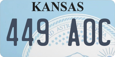 KS license plate 449AOC
