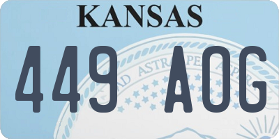 KS license plate 449AOG