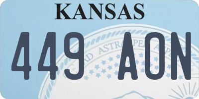KS license plate 449AON