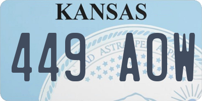 KS license plate 449AOW