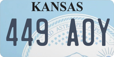 KS license plate 449AOY