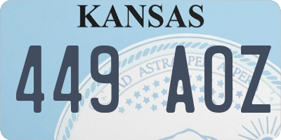 KS license plate 449AOZ