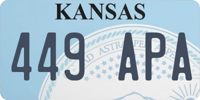 KS license plate 449APA